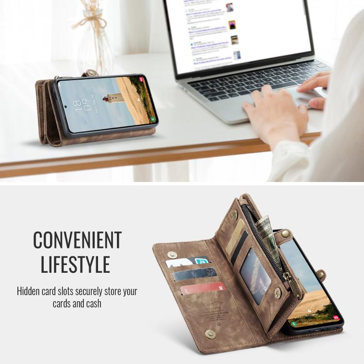 For Samsung Galaxy A36 CaseMe 008 Detachable Multifunctional Leather Phone Case(Brown) - Galaxy Phone Cases by CaseMe | Online Shopping UK | buy2fix