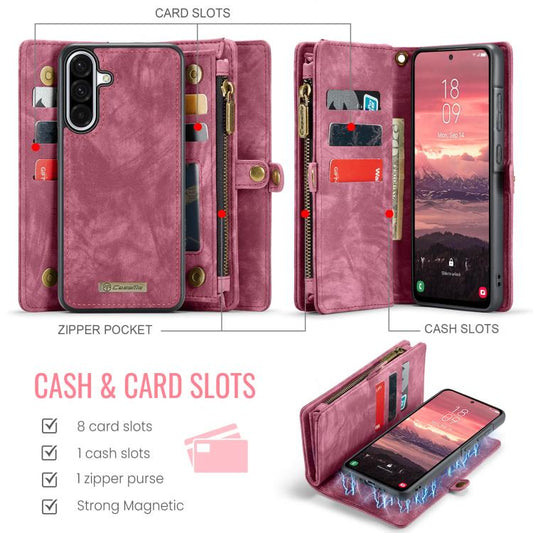 For Samsung Galaxy A56 CaseMe 008 Detachable Multifunctional Leather Phone Case(Wine Red) - Galaxy Phone Cases by CaseMe | Online Shopping UK | buy2fix