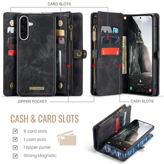 For Samsung Galaxy A56 CaseMe 008 Detachable Multifunctional Leather Phone Case(Black) - Galaxy Phone Cases by CaseMe | Online Shopping UK | buy2fix