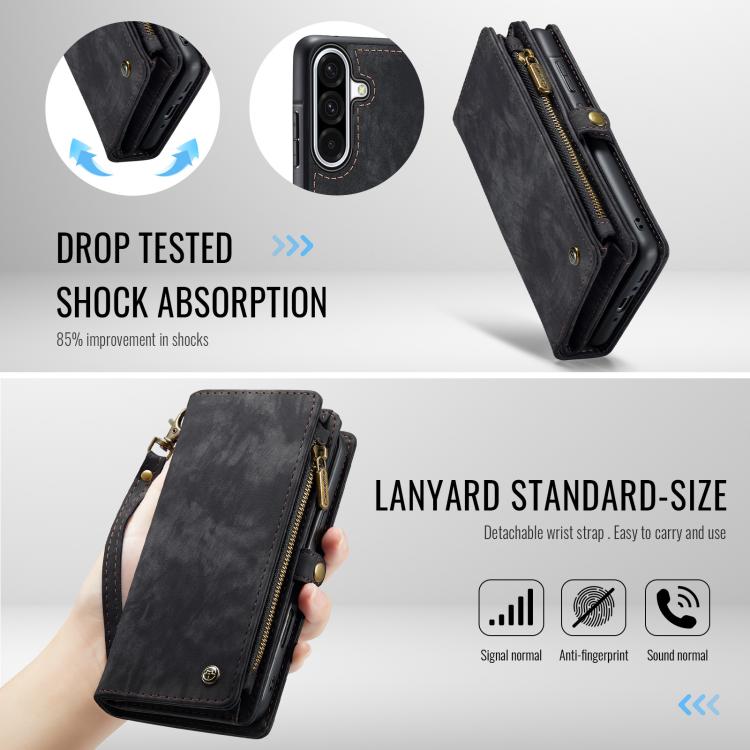 For Samsung Galaxy A56 CaseMe 008 Detachable Multifunctional Leather Phone Case(Black) - Galaxy Phone Cases by CaseMe | Online Shopping UK | buy2fix