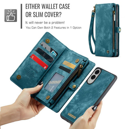 For Samsung Galaxy S25 Edge 5G CaseMe 008 Detachable Multifunctional Leather Phone Case(Blue) - Galaxy S25 Edge 5G Cases by CaseMe | Online Shopping UK | buy2fix