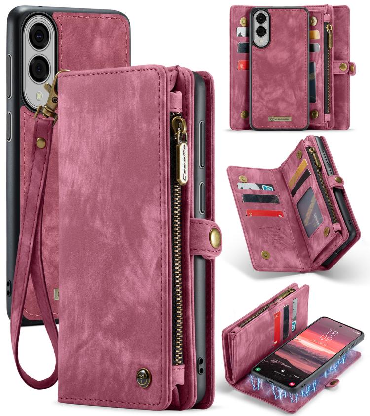 For Samsung Galaxy S25 Edge 5G CaseMe 008 Detachable Multifunctional Leather Phone Case(Wine Red) - Galaxy S25 Edge 5G Cases by CaseMe | Online Shopping UK | buy2fix