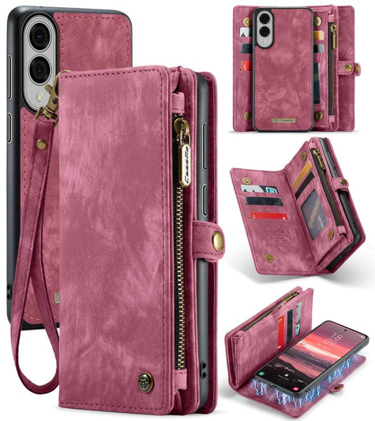 For Samsung Galaxy S25 Edge 5G CaseMe 008 Detachable Multifunctional Leather Phone Case(Wine Red) - Galaxy S25 Edge 5G Cases by CaseMe | Online Shopping UK | buy2fix