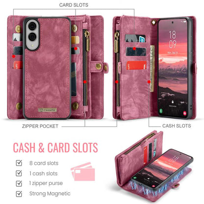 For Samsung Galaxy S25 Edge 5G CaseMe 008 Detachable Multifunctional Leather Phone Case(Wine Red) - Galaxy S25 Edge 5G Cases by CaseMe | Online Shopping UK | buy2fix