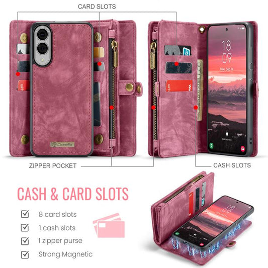 For Samsung Galaxy S25 Edge 5G CaseMe 008 Detachable Multifunctional Leather Phone Case(Wine Red) - Galaxy S25 Edge 5G Cases by CaseMe | Online Shopping UK | buy2fix
