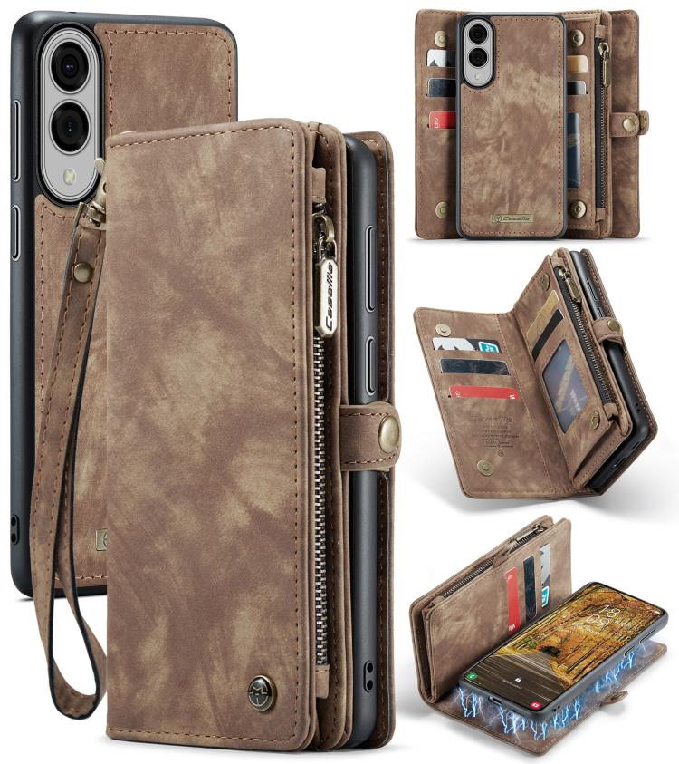 For Samsung Galaxy S25 Edge 5G CaseMe 008 Detachable Multifunctional Leather Phone Case(Brown) - Galaxy S25 Edge 5G Cases by CaseMe | Online Shopping UK | buy2fix