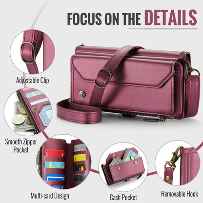 For Samsung Galaxy A16 5G CaseMe C36 Card Slots Zipper Wallet RFID Anti-theft Leather Phone Case(Red) by CaseMe