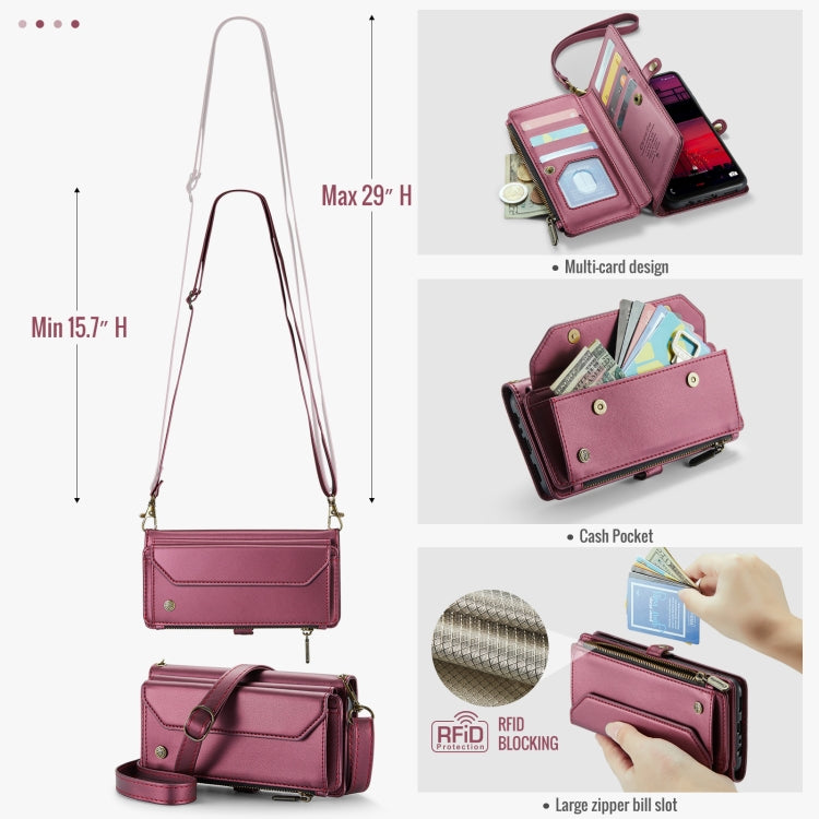 For Samsung Galaxy A16 5G CaseMe C36 Card Slots Zipper Wallet RFID Anti-theft Leather Phone Case(Red) by CaseMe