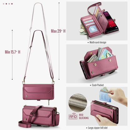 For Samsung Galaxy A16 5G CaseMe C36 Card Slots Zipper Wallet RFID Anti-theft Leather Phone Case(Red) by CaseMe