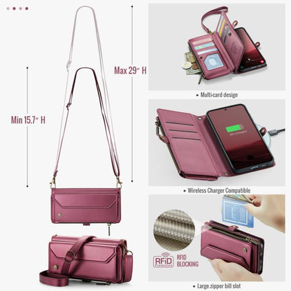 For Samsung Galaxy S25+ 5G CaseMe C36 Card Slots Zipper Wallet RFID Anti-theft Leather Phone Case(Red) - Galaxy S25+ 5G Cases by CaseMe | Online Shopping UK | buy2fix