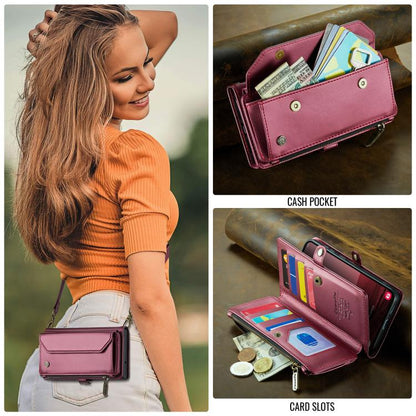 For Samsung Galaxy S25+ 5G CaseMe C36 Card Slots Zipper Wallet RFID Anti-theft Leather Phone Case(Red) - Galaxy S25+ 5G Cases by CaseMe | Online Shopping UK | buy2fix