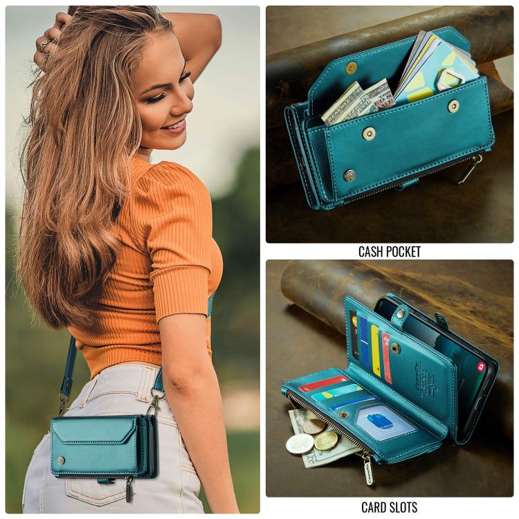 For Samsung Galaxy S25+ 5G CaseMe C36 Card Slots Zipper Wallet RFID Anti-theft Leather Phone Case(Blue) - Galaxy S25+ 5G Cases by CaseMe | Online Shopping UK | buy2fix