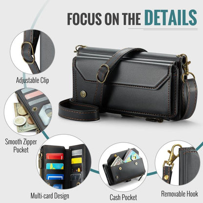 For Samsung Galaxy S25+ 5G CaseMe C36 Card Slots Zipper Wallet RFID Anti-theft Leather Phone Case(Black) - Galaxy S25+ 5G Cases by CaseMe | Online Shopping UK | buy2fix