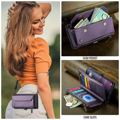 For Samsung Galaxy S25+ 5G CaseMe C36 Card Slots Zipper Wallet RFID Anti-theft Leather Phone Case(Purple) - Galaxy S25+ 5G Cases by CaseMe | Online Shopping UK | buy2fix