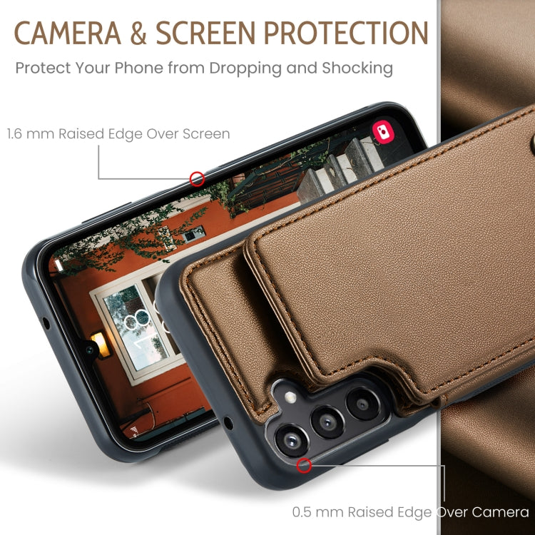 For Samsung Galaxy A16 5G CaseMe C22 Card Slots Holder RFID Anti-theft Phone Case(Brown) by CaseMe