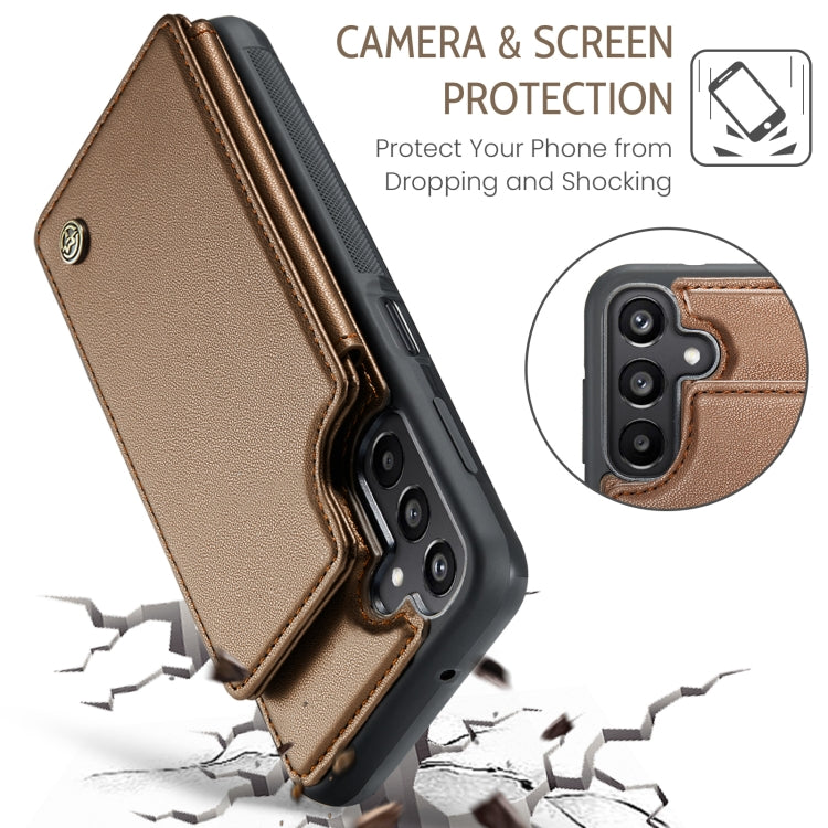 For Samsung Galaxy A16 5G CaseMe C22 Card Slots Holder RFID Anti-theft Phone Case(Brown) by CaseMe