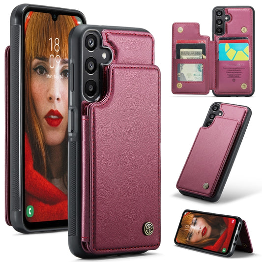 For Samsung Galaxy A16 5G CaseMe C22 Card Slots Holder RFID Anti-theft Phone Case(Red) by CaseMe