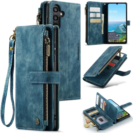 For Galaxy A16 5G CaseMe C30 Card Slots Zipper Wallet Leather Phone Case(Blue)