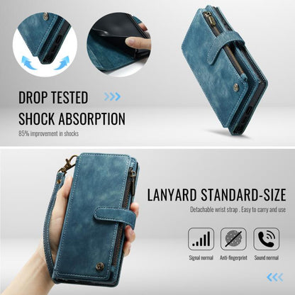 For Samsung Galaxy S25 Ultra 5G CaseMe C30 Card Slots Zipper Wallet Leather Phone Case(Blue) - Galaxy S25 Ultra 5G Cases by CaseMe | Online Shopping UK | buy2fix