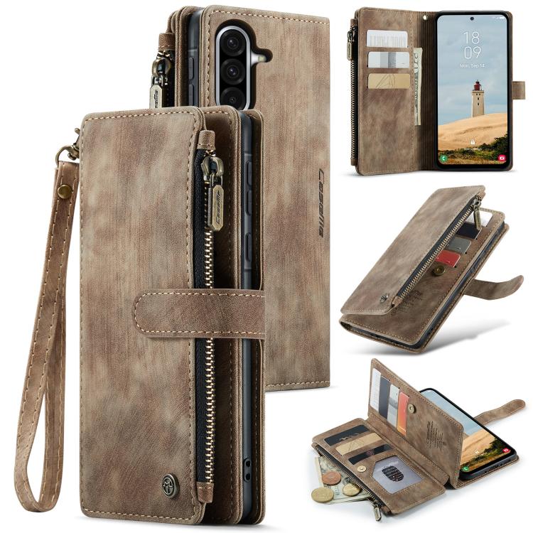 For Samsung Galaxy A36 CaseMe C30 Card Slots Zipper Wallet Leather Phone Case(Brown) - Galaxy Phone Cases by CaseMe | Online Shopping UK | buy2fix