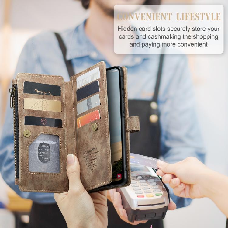 For Samsung Galaxy A36 CaseMe C30 Card Slots Zipper Wallet Leather Phone Case(Brown) - Galaxy Phone Cases by CaseMe | Online Shopping UK | buy2fix