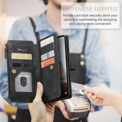 For Samsung Galaxy A36 CaseMe C30 Card Slots Zipper Wallet Leather Phone Case(Black) - Galaxy Phone Cases by CaseMe | Online Shopping UK | buy2fix