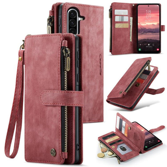 For Samsung Galaxy A36 CaseMe C30 Card Slots Zipper Wallet Leather Phone Case(Red) - Galaxy Phone Cases by CaseMe | Online Shopping UK | buy2fix