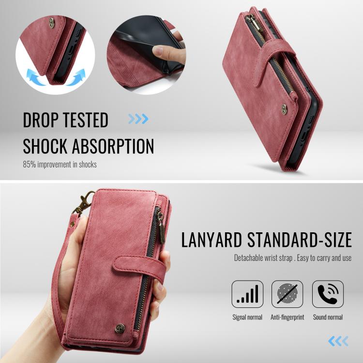 For Samsung Galaxy A36 CaseMe C30 Card Slots Zipper Wallet Leather Phone Case(Red) - Galaxy Phone Cases by CaseMe | Online Shopping UK | buy2fix