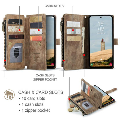 For Samsung Galaxy A56 CaseMe C30 Card Slots Zipper Wallet Leather Phone Case(Brown) - Galaxy Phone Cases by CaseMe | Online Shopping UK | buy2fix