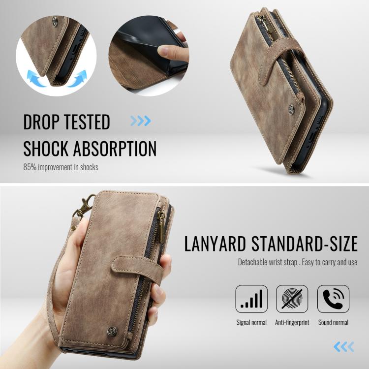 For Samsung Galaxy A56 CaseMe C30 Card Slots Zipper Wallet Leather Phone Case(Brown) - Galaxy Phone Cases by CaseMe | Online Shopping UK | buy2fix
