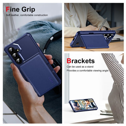 For Samsung Galaxy S24 5G ENKAY Hat-Prince Card Slot Wallet TPU Back Leather Phone Case with Lens Film(Purple) - Galaxy S24 5G Cases by ENKAY | Online Shopping UK | buy2fix