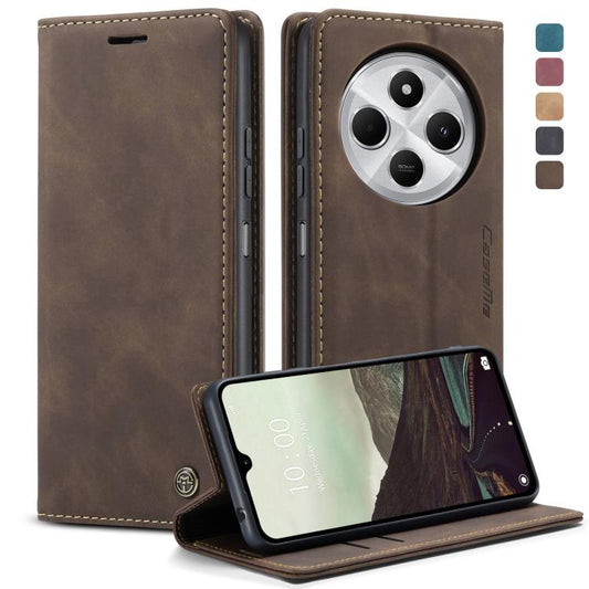 For Redmi 14C CaseMe 013 Multifunctional Horizontal Flip Leather Phone Case(Coffee) - 14C Cases by CaseMe | Online Shopping UK | buy2fix