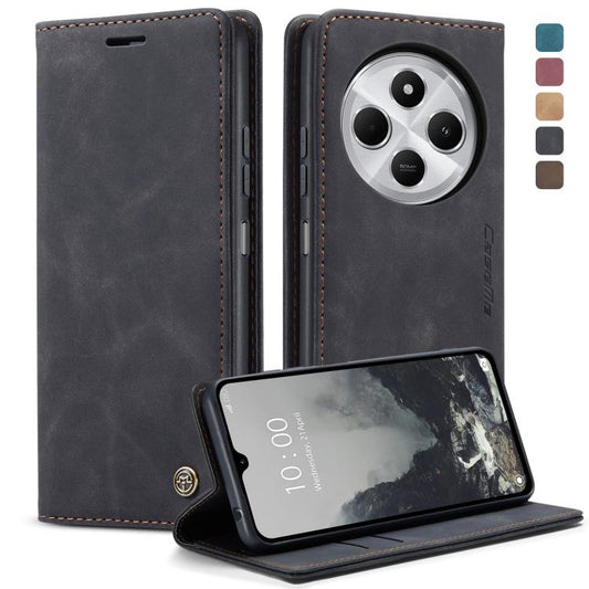 For Redmi 14C CaseMe 013 Multifunctional Horizontal Flip Leather Phone Case(Black) - 14C Cases by CaseMe | Online Shopping UK | buy2fix