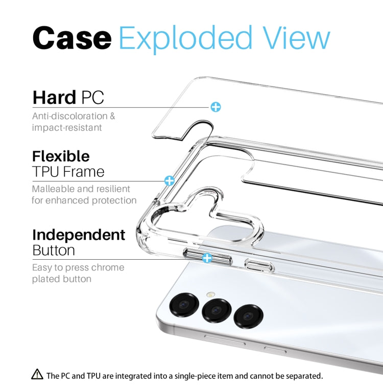 For Samsung Galaxy A16 5G / 4G NORTHJO 3 in 1 Clear Phone Case with Screen Protector Lens Film - Galaxy Phone Cases by NORTHJO | Online Shopping UK | buy2fix