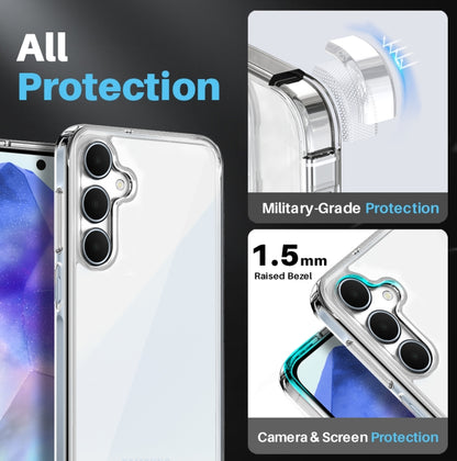 For Samsung Galaxy A55 5G NORTHJO 3 in 1 Clear Phone Case with Screen Protector Lens Film - Galaxy Phone Cases by NORTHJO | Online Shopping UK | buy2fix