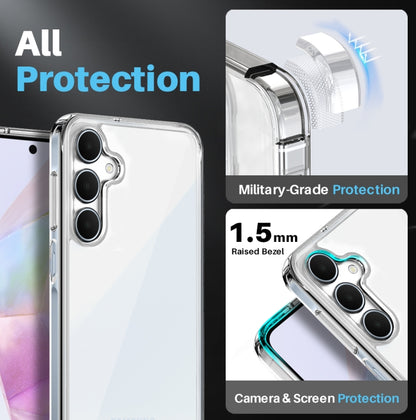 For Samsung Galaxy A35 5G NORTHJO 3 in 1 Clear Phone Case with Screen Protector Lens Film - Galaxy Phone Cases by NORTHJO | Online Shopping UK | buy2fix