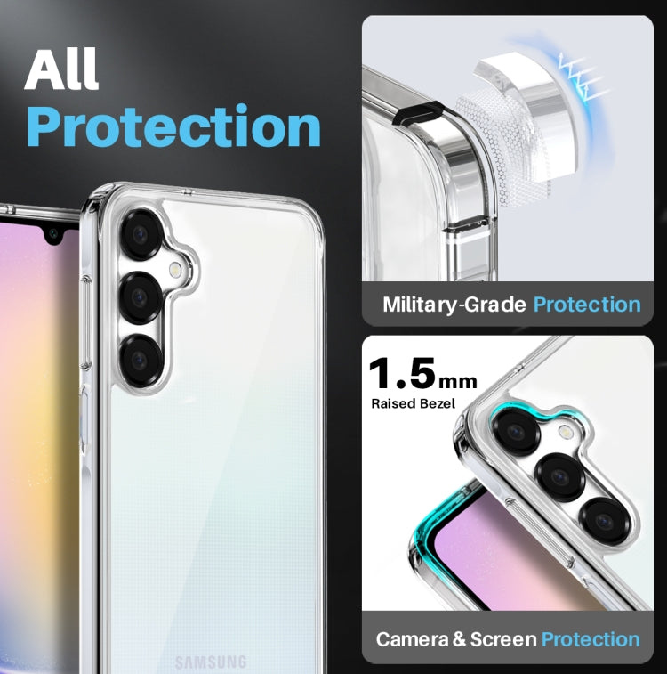 For Samsung Galaxy A25 5G NORTHJO 3 in 1 Clear Phone Case with Screen Protector Lens Film - Galaxy Phone Cases by NORTHJO | Online Shopping UK | buy2fix