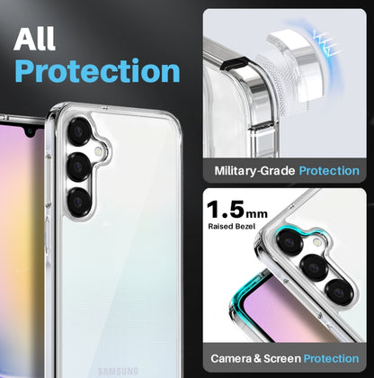 For Samsung Galaxy A25 5G NORTHJO 3 in 1 Clear Phone Case with Screen Protector Lens Film - Galaxy Phone Cases by NORTHJO | Online Shopping UK | buy2fix