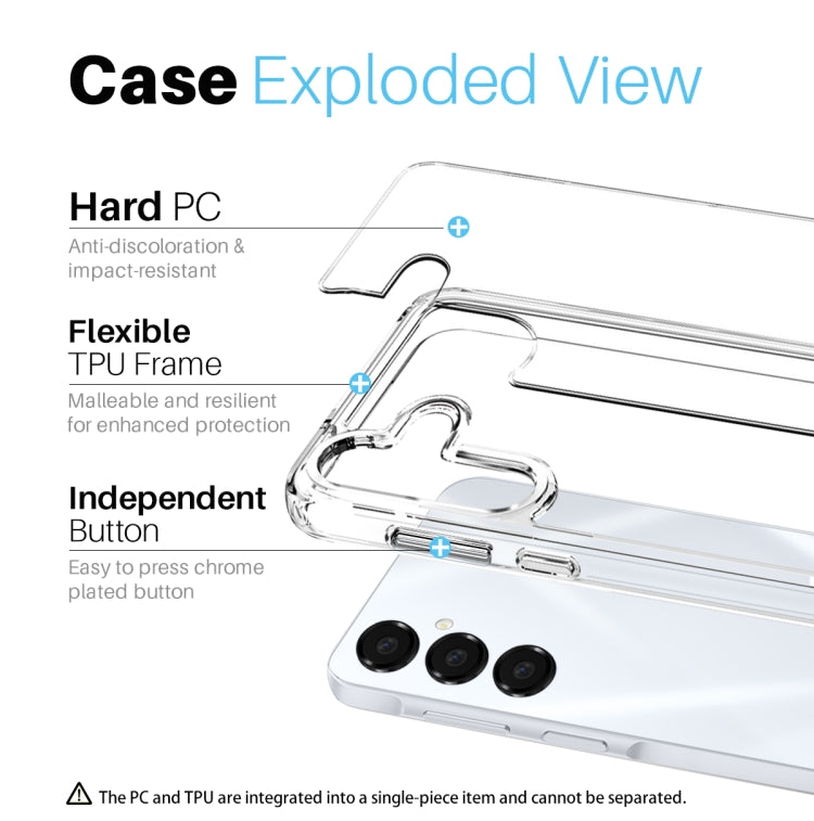 For Samsung Galaxy A15 5G / 4G NORTHJO 3 in 1 Clear Phone Case with Screen Protector Lens Film - Galaxy Phone Cases by NORTHJO | Online Shopping UK | buy2fix