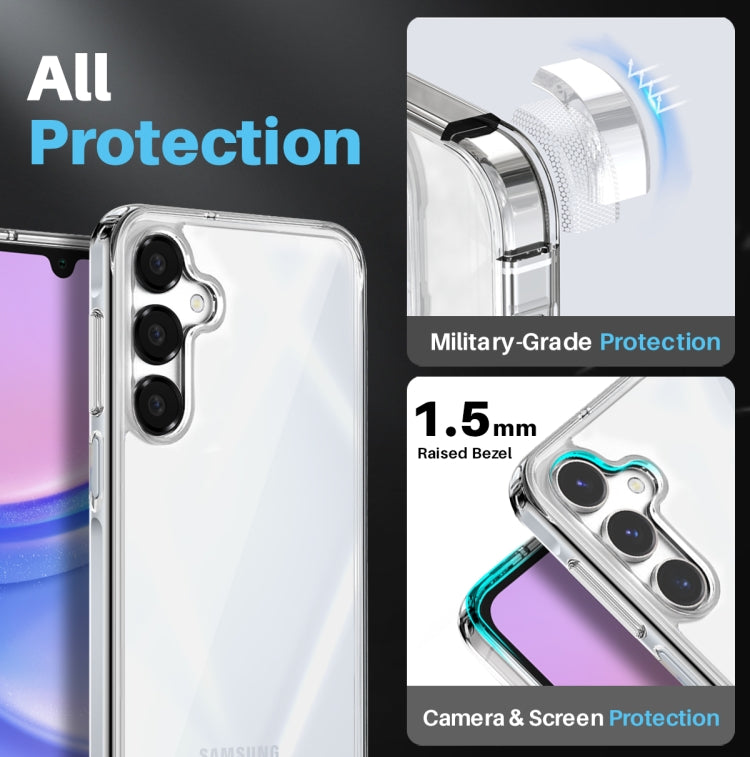For Samsung Galaxy A15 5G / 4G NORTHJO 3 in 1 Clear Phone Case with Screen Protector Lens Film - Galaxy Phone Cases by NORTHJO | Online Shopping UK | buy2fix