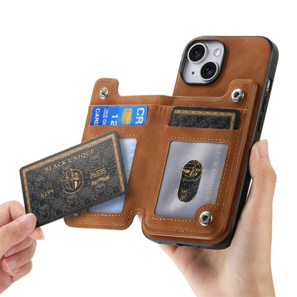 For iPhone 11 Retro MagSafe Zipper Wallet Card Bag Back Phone Case(Brown) - iPhone 11 Cases by buy2fix | Online Shopping UK | buy2fix