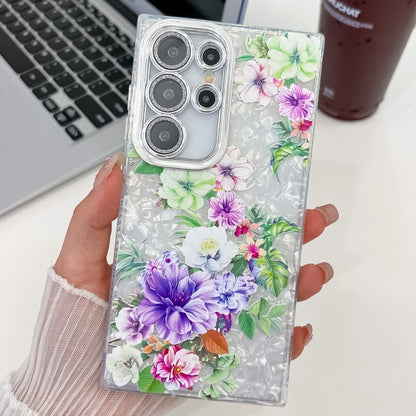 For Samsung Galaxy S25 Ultra 5G Electroplating Flowers Plants Texture TPU Phone Case(Colorful Peony FL10) by buy2fix