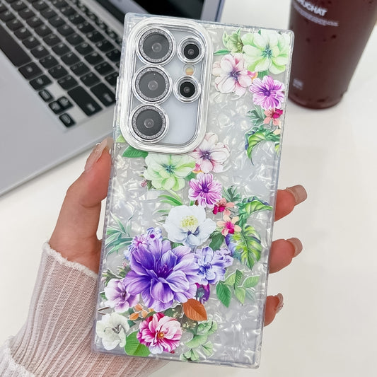 For Samsung Galaxy S25 Ultra 5G Electroplating Flowers Plants Texture TPU Phone Case(Colorful Peony FL10) by buy2fix