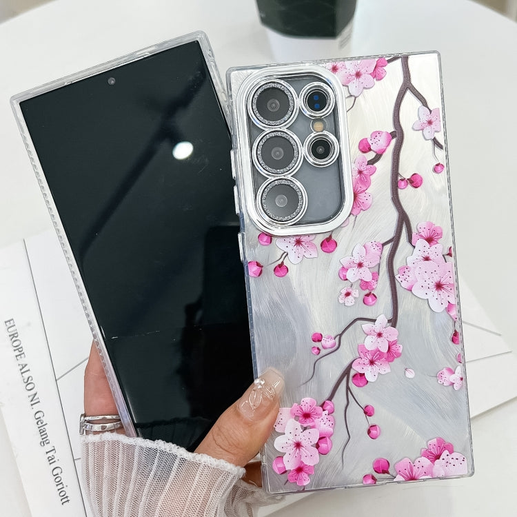 For Samsung Galaxy S25+ 5G Electroplating Flowers Plants Texture TPU Phone Case(Pale Purple Flower FL11) by buy2fix