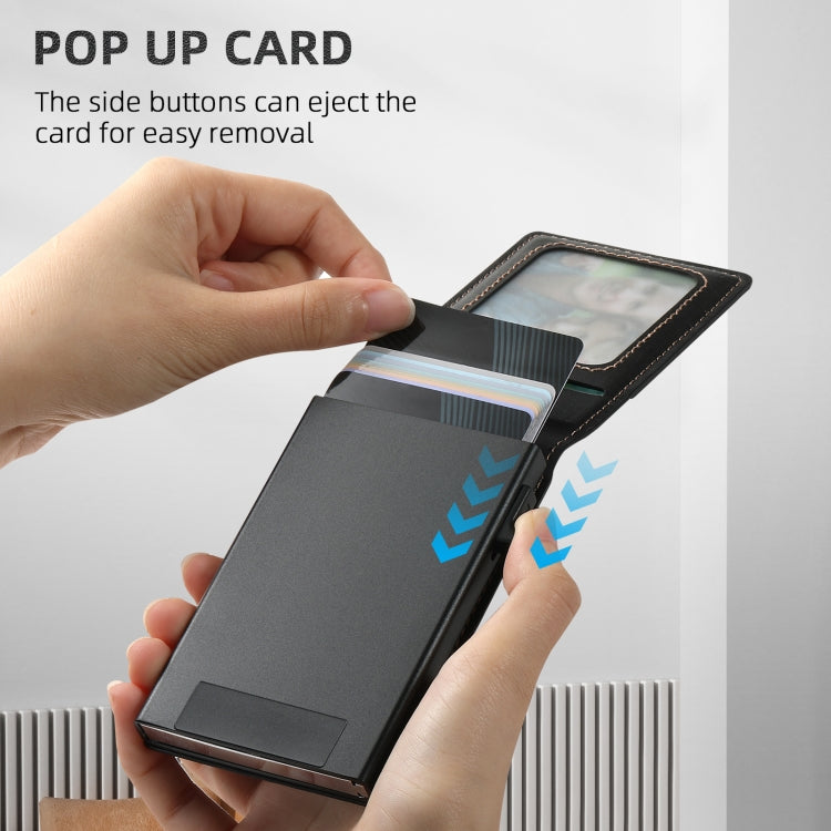 For iPhone 15 Pro Max Suteni H19 Oil Wax 2-in-1 MagSafe Removable Card Box Back Phone Case(Black) - iPhone 15 Pro Max Cases by Suteni | Online Shopping UK | buy2fix