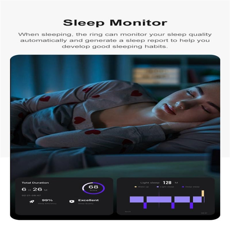 R09 SIZE 12 Smart Ring, Support Heart Rate / Blood Oxygen / Sleep Monitoring / Multiple Sports Modes(Black) by buy2fix