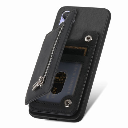 For Nothing CMF Phone 1 Retro MagSafe Zipper Wallet Card Bag Back Phone Case(Black) - Nothing Cases by buy2fix | Online Shopping UK | buy2fix