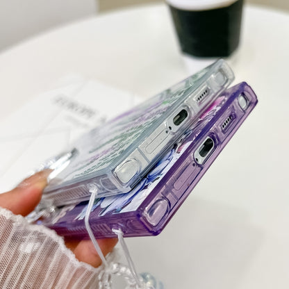 For Samsung Galaxy S25+ 5G Electroplating Flowers Plants Texture Wristband TPU Phone Case(Lavender FL3) by buy2fix