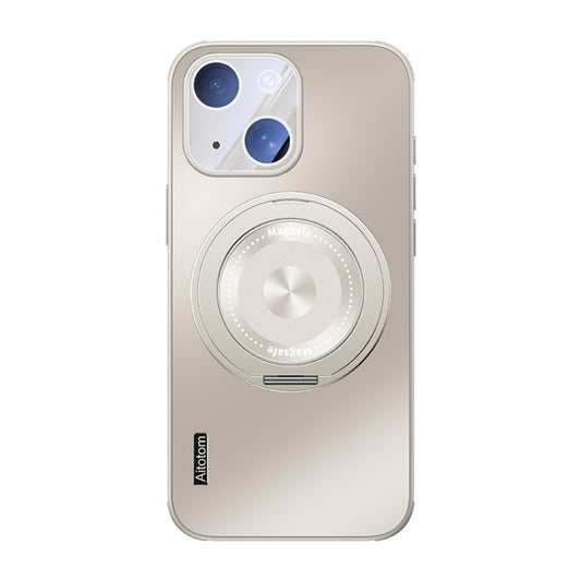 For iPhone 14 Cooling MagSafe Holder Phone Case with Lens Film(Titanium Gray) - iPhone 14 Cases by buy2fix | Online Shopping UK | buy2fix