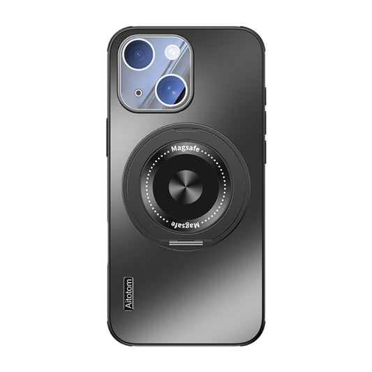 For iPhone 15 Cooling MagSafe Holder Phone Case with Lens Film(Graphite Gray) - iPhone 15 Cases by buy2fix | Online Shopping UK | buy2fix